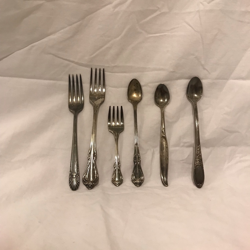Silver-plated Vintage Baby Forks|Spoons